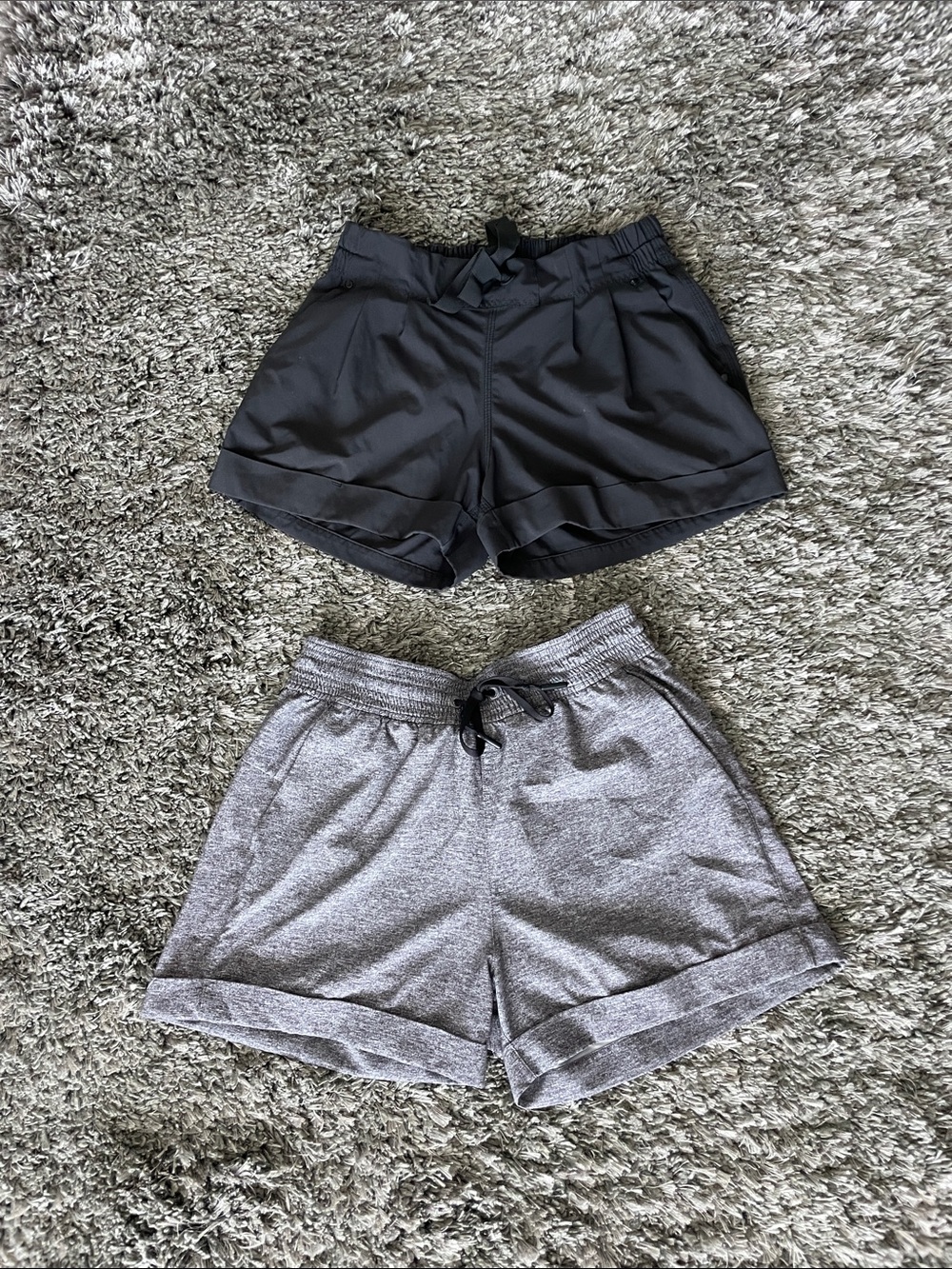 lululemon athletica Two-Pack Athletic Shorts in Black & Gray